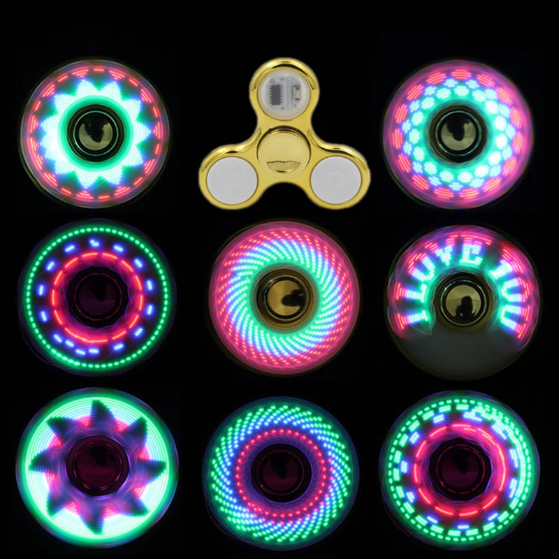 NULL Teens-Adults Geometric Multicolor Plastic Six Different LED Lights Colors Glow-In-The-Dark Hand Spinning Anxiety-Stress Relief Fidget Toys/Ages: 13-18 Years Old-Adults/Colors-Red/Pink/Blue/Green/Gold/Silver/White/Multicolor/Geometric