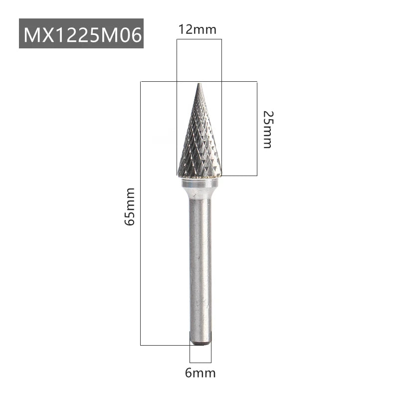 YG8 Alloy Rotary File 1Pc MX Type Double Slot Tungsten Carbide Wood Carving Grinding Head Hard Metal Milling Cutter For Copper