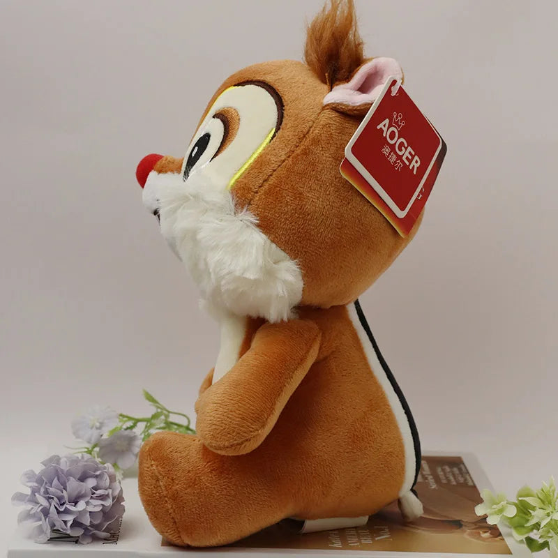 HEROCROSS 2 PCS Adults Disney's Chip-Dale Chipmunk Movie-TV Soft Plush Synthetic Polyester Fabric Brown-White Belly-Black Stripe On Back Stuffed Animal Toys Sets/Ages:18 Years Old-Adults /Colors-Brown/Animal/Black/Red/Yellow/White