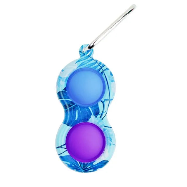 PRETTYSOUL Mini Push POP Soft Silicone Simple Dimple Anti-Stress Fidget Keychain Activity Toys/Colors-Multicolor/Pink/Red/Blue/Camouflage/White/Ages: 4-18 Years Old-Adults