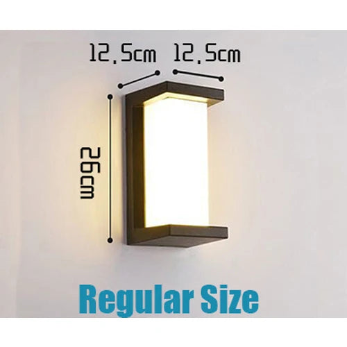 GAVT Outdoor Modern Waterproof EXTRA LARGE Black Rectangle Shaped Aluminum Metal Body Warm-Cool White LED Light Radar Motion Sensor Intelligent Light Control Wall Light Fixtures
