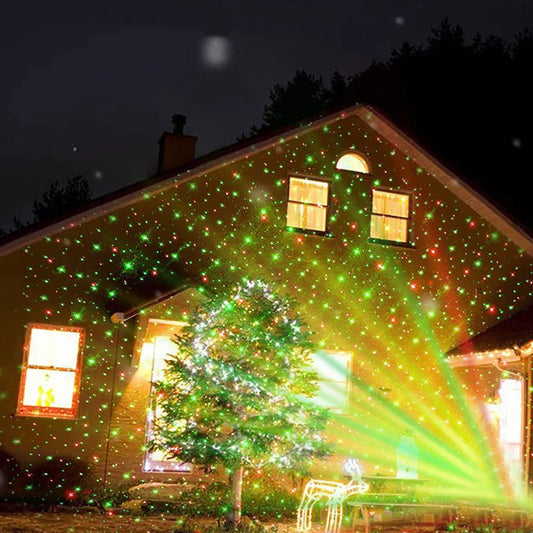 THRISDAR Outdoor AC-Powered Free-Standing Christmas Holiday Laser Projector Light LED Spotlight Star Red-Green-Multicolor Lights