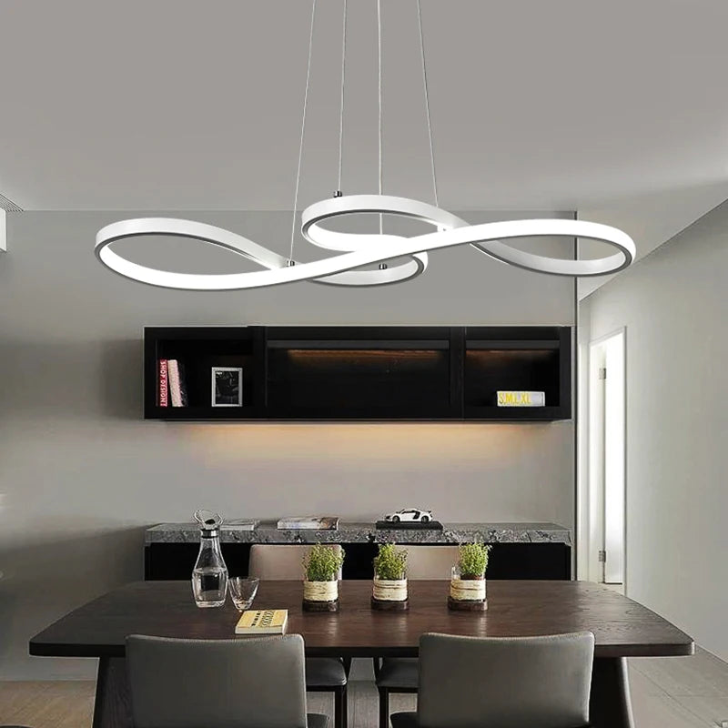 LUDENGCHAOSHI Modern Adjustable Height Kitchen Island Aluminum Acrylic Metal Brushed Nickel Finish Pendant Remote Control Dimmable Cool-Warm-Daylight White LED Cord Pendant Hanging Ceiling Light Fixtures/Colors-Black/Gold/White/Bulbs Included