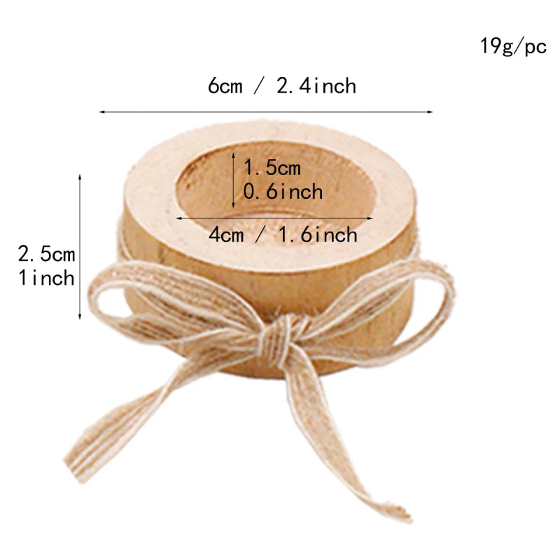 No-EN-Name-Null Modern Brown-Beige Solid Wood Small Tree Logs Design Matching Cup Tealight Candle Holders