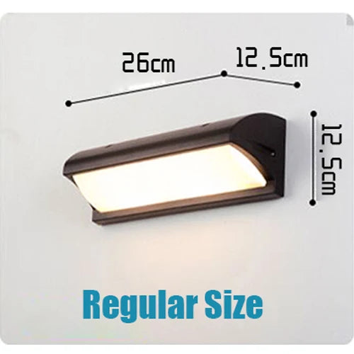 GAVT Outdoor Modern Waterproof EXTRA LARGE Black Rectangle Shaped Aluminum Metal Body Warm-Cool White LED Light Radar Motion Sensor Intelligent Light Control Wall Light Fixtures