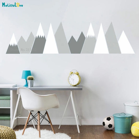 Baby Waterproof Colorful Mountains Self-Adhesive Vinyl Wall Sticker/Colors-Gray/Black/Blue/Green/Multicolor