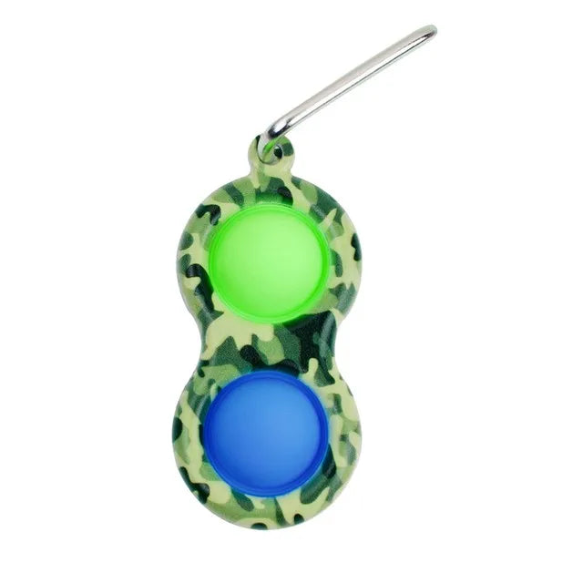 PRETTYSOUL Mini Push POP Soft Silicone Simple Dimple Anti-Stress Fidget Keychain Activity Toys/Colors-Multicolor/Pink/Red/Blue/Camouflage/White/Ages: 4-18 Years Old-Adults