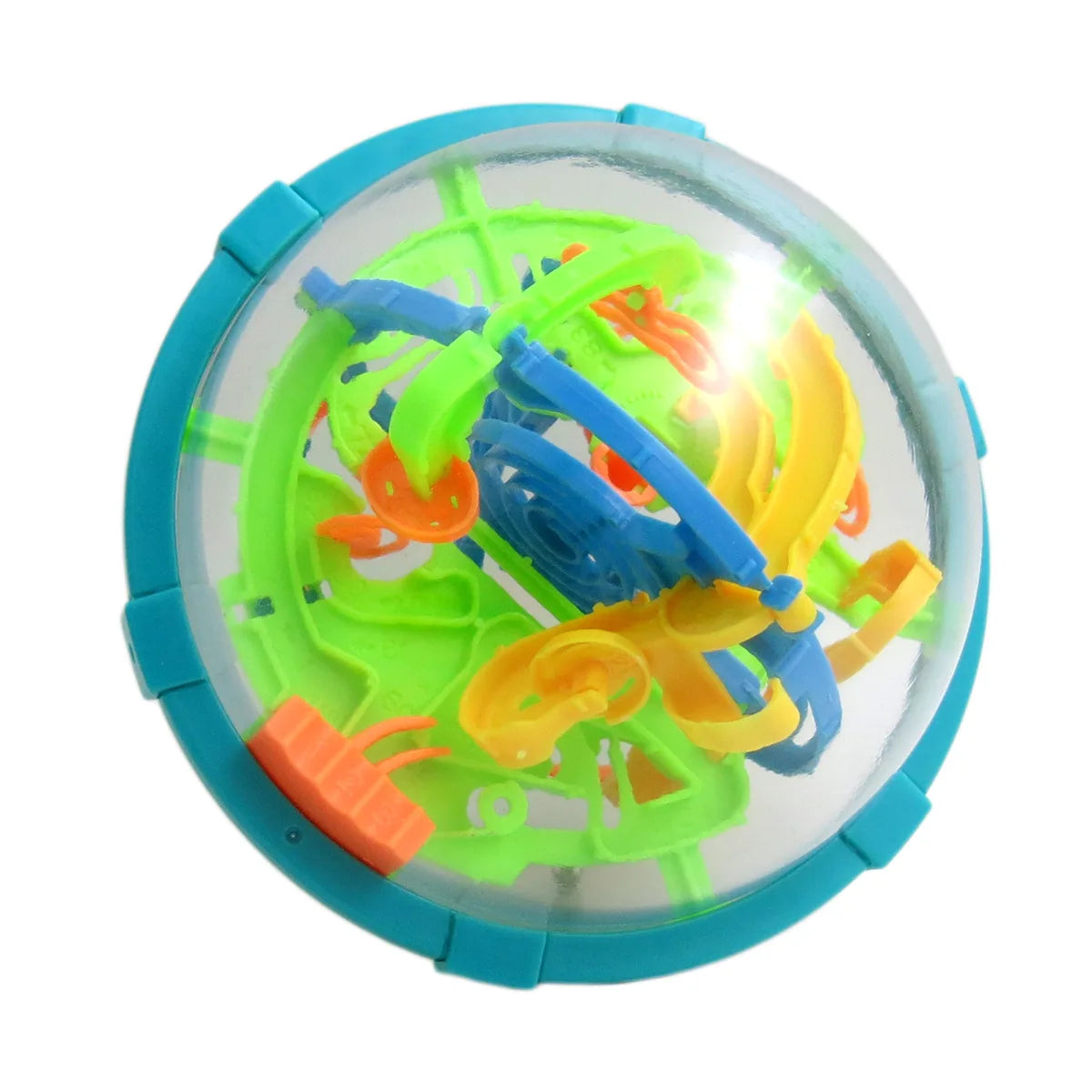 MENGWOHA Kids 3D Disentanglement Clear Plastic Round Dome Shaped Multicolor Parts Inside 100 Steps IQ Magic Maze Marble Ball Mechanical Puzzle Toys/Ages 6-12 Years Old/Color-Blue/Geometric/Multicolor