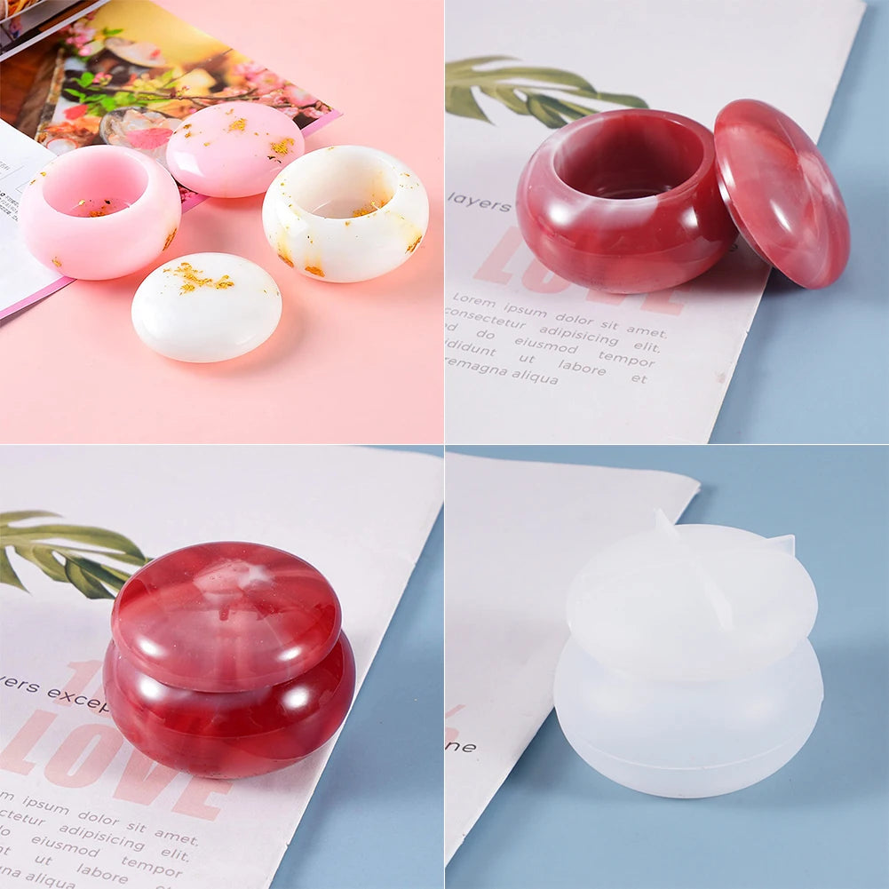 No-EN-Name-Null Round Small Jars-Pudding Jars-Lids Milky White Silicone Craft Molds