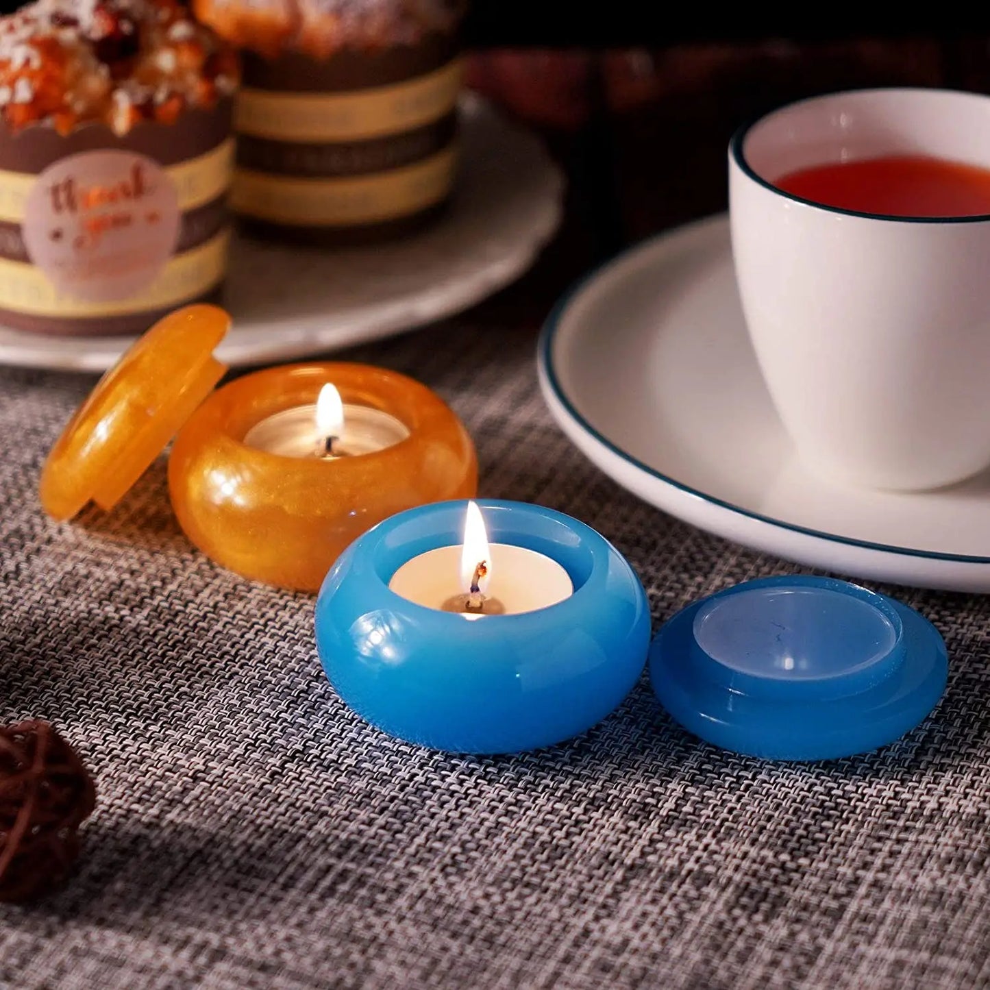 No-EN-Name-Null Round Small Jars-Pudding Jars-Lids Milky White Silicone Craft Molds