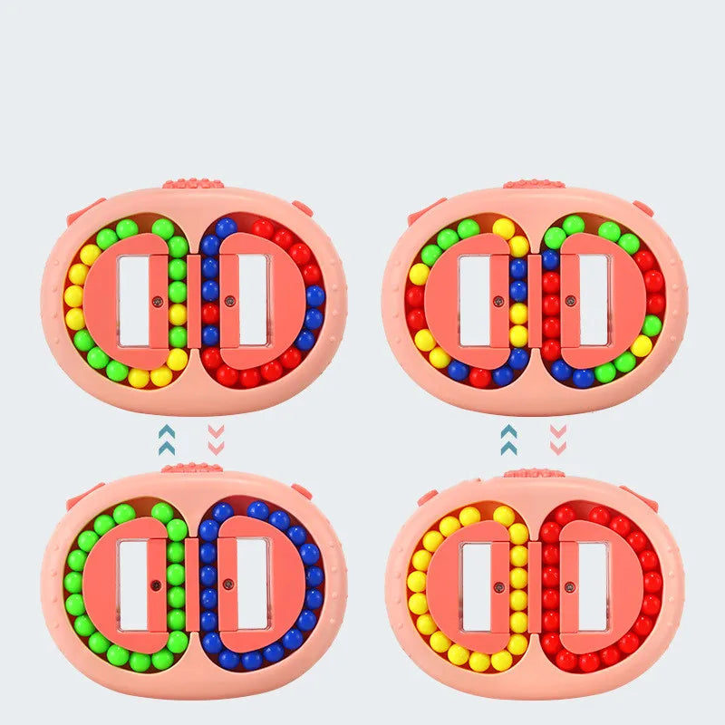 DATGO Parent-Child Interaction Mini Plastic Round Rectangle Shaped Sequential Educational Medium Hard Rotating Beads Fingertip  Mechanical Puzzles Toys/Ages: 12 Years Old + Older/ Colors-Multicolor/Blue/White/Pink
