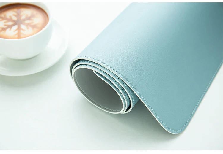 XXL Rectangle PU Leather Mouse Pad For Gaming/Computer Work/Colors-Gray/Blue/Black/Size: 80cm X 40cm