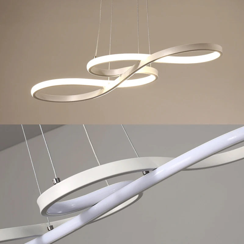 LUDENGCHAOSHI Modern Adjustable Height Kitchen Island Aluminum Acrylic Metal Brushed Nickel Finish Pendant Remote Control Dimmable Cool-Warm-Daylight White LED Cord Pendant Hanging Ceiling Light Fixtures/Colors-Black/Gold/White/Bulbs Included