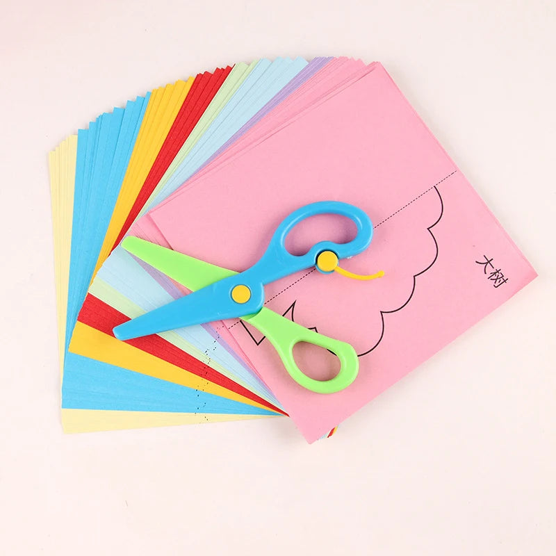 JOKEJOLLY Preschool Multicolor Kids-Safe Plastic Scissors Paper Cutting Skills Activity Books Craft Kits /Ages: 3-8 Years Old-Older /Colors-Multicolor/Red/Blue/Green/Yellow/Animal/Floral