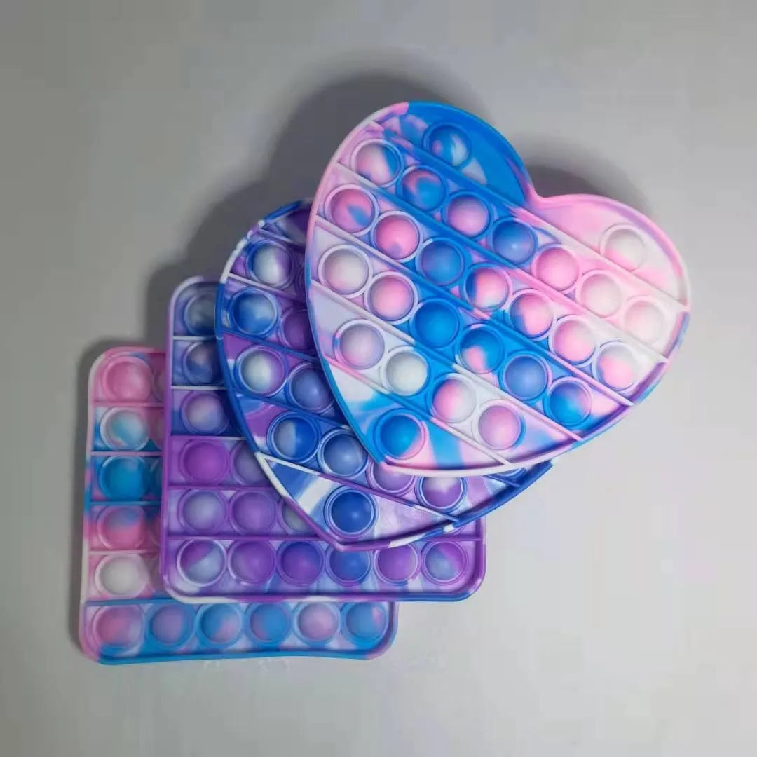 No-EN-Name-Null Adults Non-Toxic Tasteless Multicolor Plastic-Silicone Multi-Shaped Push-N-Pop Activity Toys