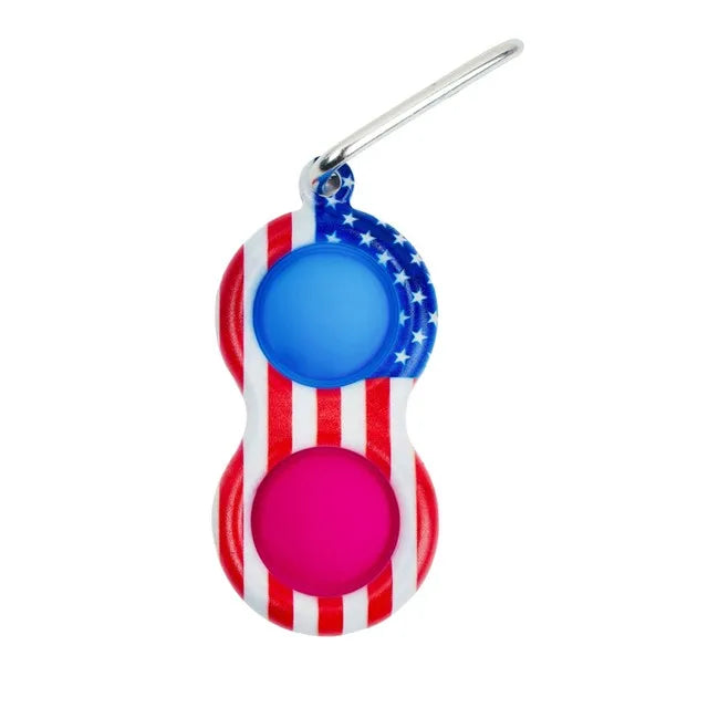 PRETTYSOUL Mini Push POP Soft Silicone Simple Dimple Anti-Stress Fidget Keychain Activity Toys/Colors-Multicolor/Pink/Red/Blue/Camouflage/White/Ages: 4-18 Years Old-Adults