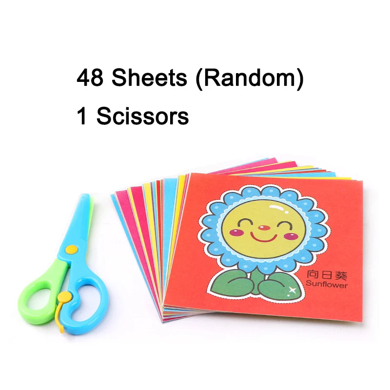 JOKEJOLLY Preschool Multicolor Kids-Safe Plastic Scissors Paper Cutting Skills Activity Books Craft Kits /Ages: 3-8 Years Old-Older /Colors-Multicolor/Red/Blue/Green/Yellow/Animal/Floral