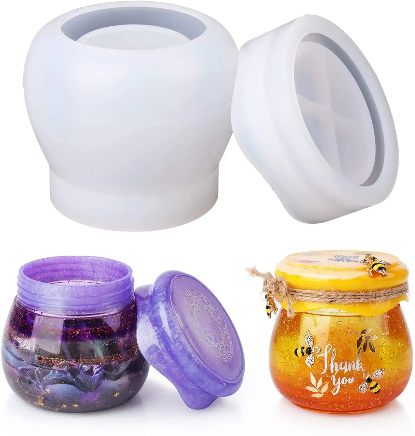 No-EN-Name-Null Round Small Jars-Pudding Jars-Lids Milky White Silicone Craft Molds