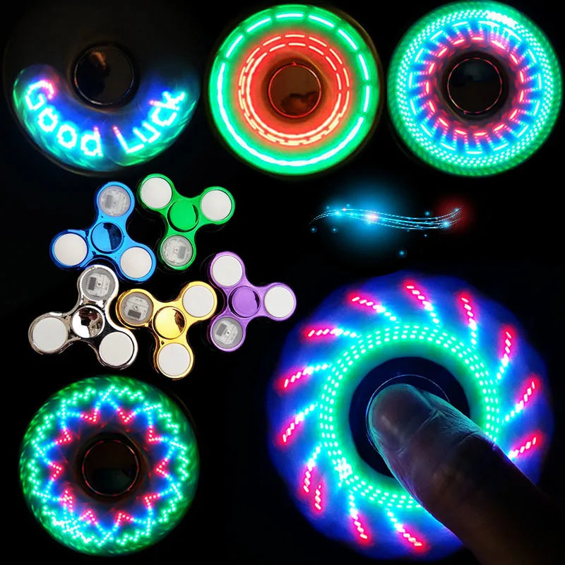 NULL Teens-Adults Geometric Multicolor Plastic Six Different LED Lights Colors Glow-In-The-Dark Hand Spinning Anxiety-Stress Relief Fidget Toys/Ages: 13-18 Years Old-Adults/Colors-Red/Pink/Blue/Green/Gold/Silver/White/Multicolor/Geometric