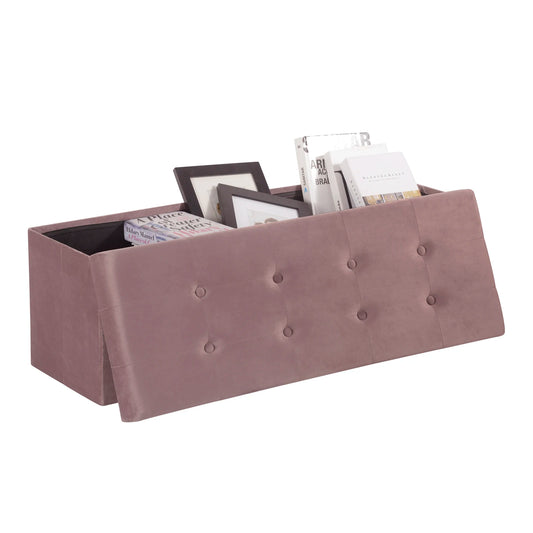 WOLTU Modern MDF Fiberboard Frame Rectangle Shaped Soft Comfortable Linen-Velvet Fabric Cushioned Top Bench-Seat-Storage Chest-Ottomans/Colors-Gray/Brown/Black/Beige/Pink/Weight Max :300 LBS