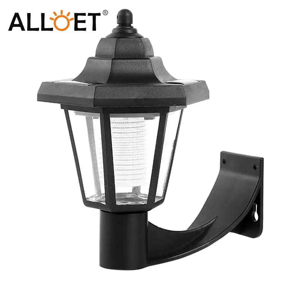 SHUNMAII Outdoor Waterproof Hexagonal Six Clear Transparent Lampshades White-Black Plastic Body Solar-Powered LED Motion Light Sensor Wall-Mounted Cool White Emergency Landscape Pathway Lighting