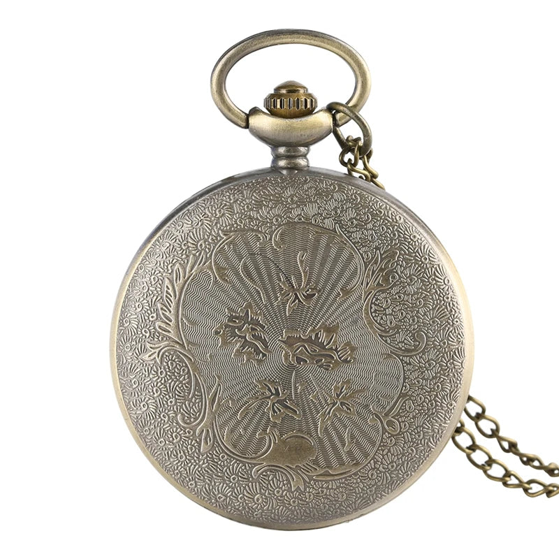 YISUYA Women Antique Quartz Analog-Digital Display Arabic Numeral Gold Stainless Steel Metal Round Case 12-Hour Acrylic Face Colorful Floral Background With Women Side Beautiful Red Hair Fair Skin Face Design Gold Chain-Pocket Watches