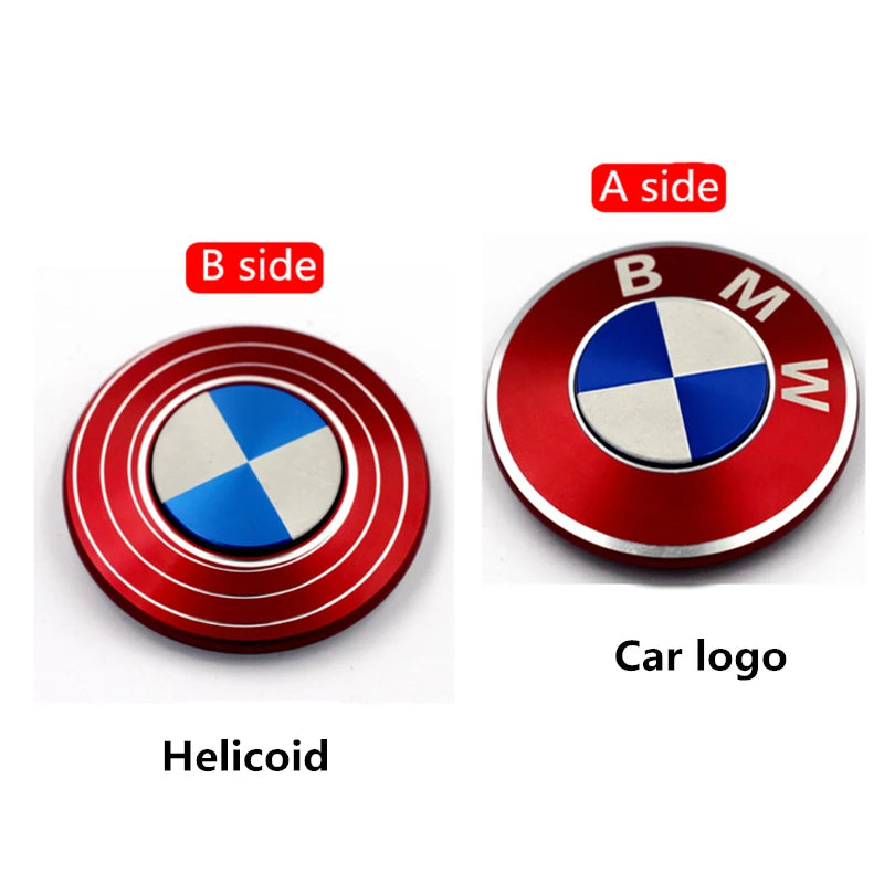 SOZZY Kids-Adults Metal Double-Sided Round Shaped Frontside BMW-Mercedes Benz Car Logo Backside BMW-Mercedes Benz Helicoid Logo EDC Handheld Fidget Spinner Tops/ Ages: 6-18 Years Old-Adults /Colors-Black/Red/Blue/White