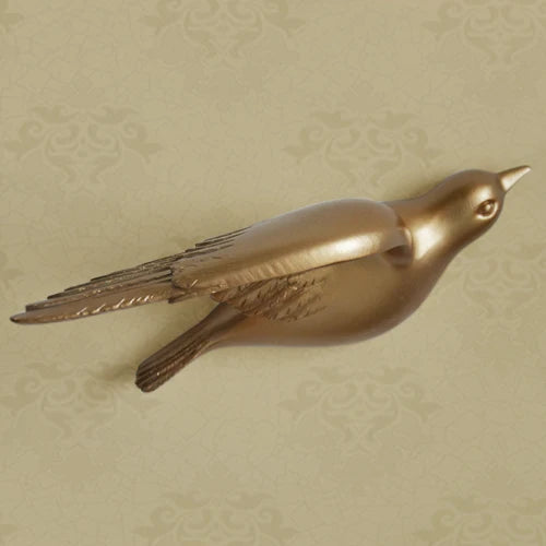 No-EN-Name-Null Modern Hand Painted White 3D Flying Birds In The Sky Single Resin Wall Mounted One-Piece Home Decor Decals/Requires Glass-Masking Glue/Colors-White/Gold/Red/Bronze