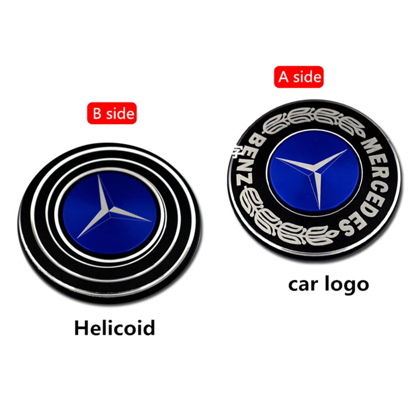 SOZZY Kids-Adults Metal Double-Sided Round Shaped Frontside BMW-Mercedes Benz Car Logo Backside BMW-Mercedes Benz Helicoid Logo EDC Handheld Fidget Spinner Tops/ Ages: 6-18 Years Old-Adults /Colors-Black/Red/Blue/White