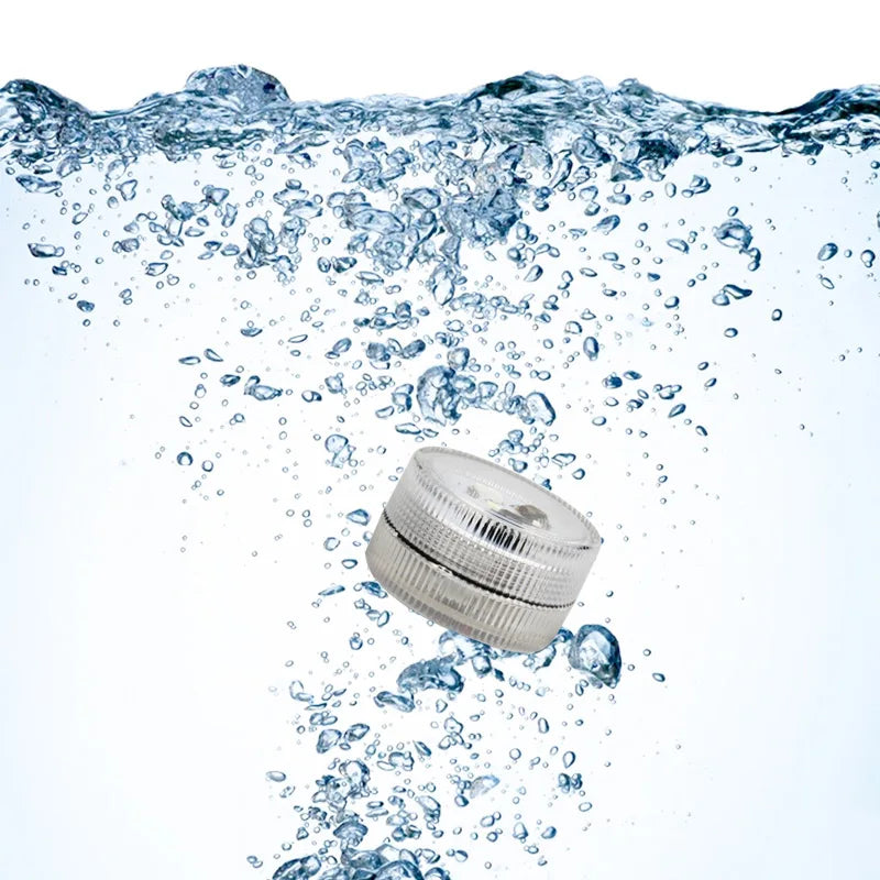 WHATOOK Outdoor Waterproof Remote Control Clear Multicolor Round Shaped Plastic Body Warm White 5 LED Bulbs Battery Powered RGB Submersible Underwater Swimming Pool Floating-Submersible Lights
