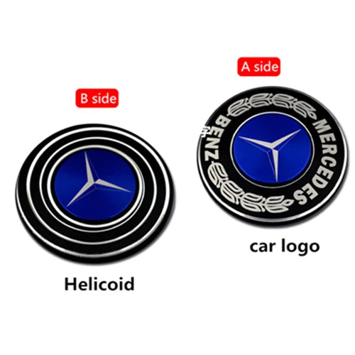 SOZZY Kids-Adults Metal Double-Sided Round Shaped Frontside BMW-Mercedes Benz Car Logo Backside BMW-Mercedes Benz Helicoid Logo EDC Handheld Fidget Spinner Tops/ Ages: 6-18 Years Old-Adults /Colors-Black/Red/Blue/White