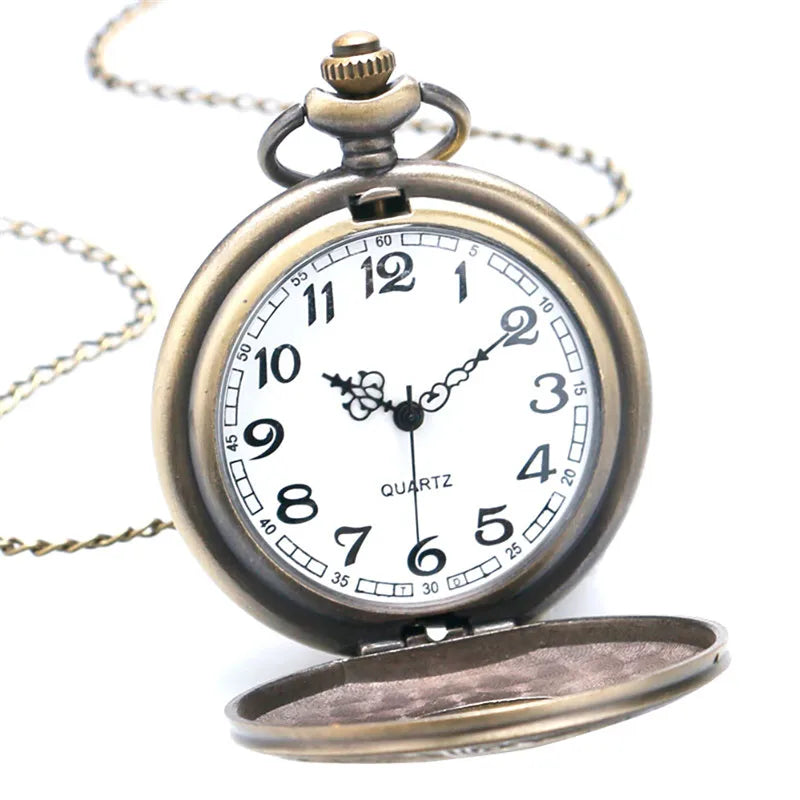 YISUYA Adults Men Antique Quartz Acrylic Face Round Shaped Metal Alloy Case Black Roman Numeral Steampunk Black Necklace Chain-Pocket Watches /Colors-Black/Gold/Silver/Bronze