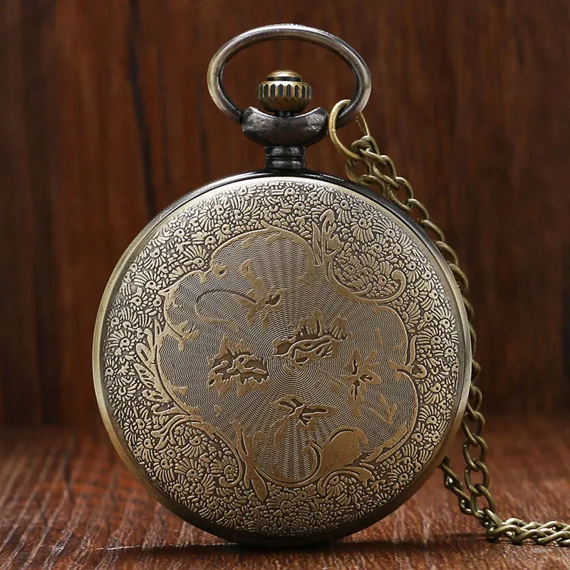 YISUYA Adults Antique Quartz Acrylic Face Round Shaped Bronze Metal Alloy Case Analog Display Emergency Medical Technician (EMT) Paramedic On Front Necklace Chain-Pocket Watches