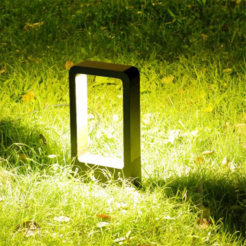ARCATECH Modern Outdoor Small-Tall Large Rectangle Shaped Industrial Waterproof Black Aluminum Body AC-Powered Daylight-Cool White LED Pathway Landscape Lights/Colors-Black/Silver/Gray/White/Bronze