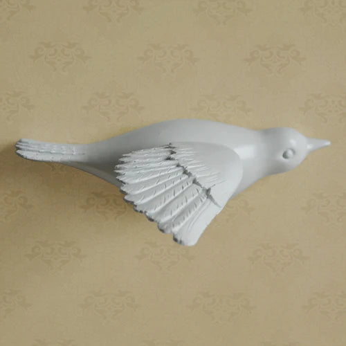 No-EN-Name-Null Modern Hand Painted White 3D Flying Birds In The Sky Single Resin Wall Mounted One-Piece Home Decor Decals/Requires Glass-Masking Glue/Colors-White/Gold/Red/Bronze