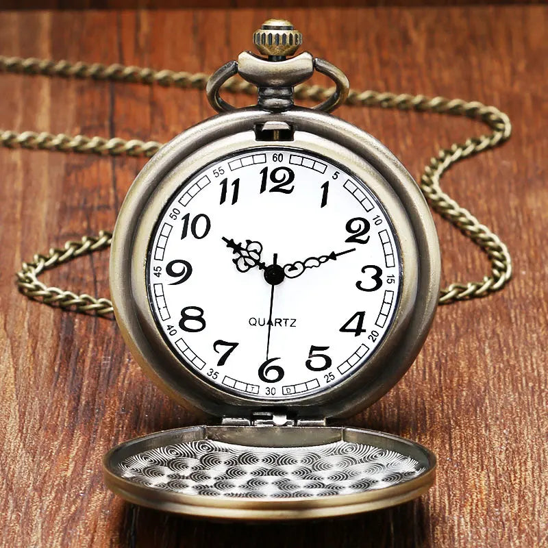 YISUYA Adults Antique Quartz Acrylic Face Round Shaped Bronze Metal Alloy Case Analog Display Emergency Medical Technician (EMT) Paramedic On Front Necklace Chain-Pocket Watches