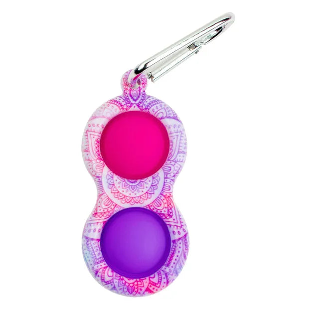 PRETTYSOUL Mini Push POP Soft Silicone Simple Dimple Anti-Stress Fidget Keychain Activity Toys/Colors-Multicolor/Pink/Red/Blue/Camouflage/White/Ages: 4-18 Years Old-Adults