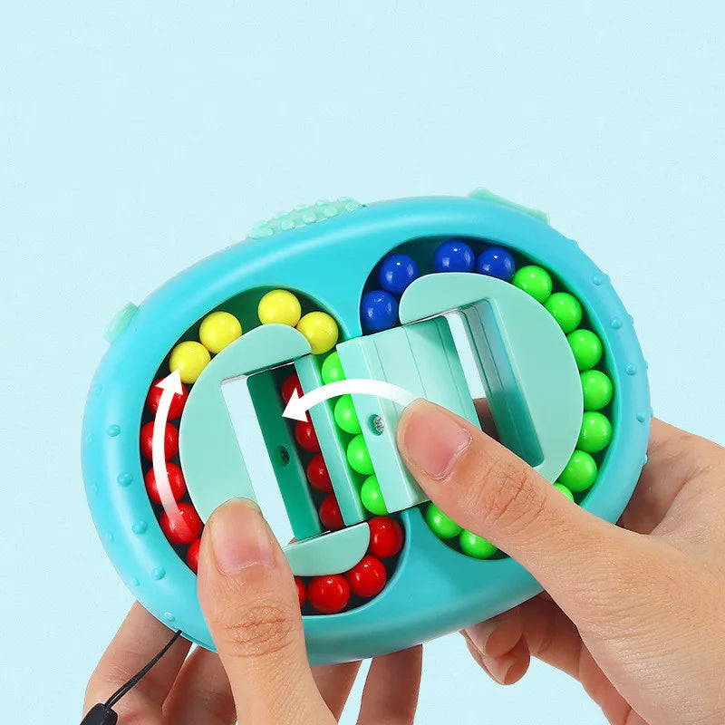 DATGO Parent-Child Interaction Mini Plastic Round Rectangle Shaped Sequential Educational Medium Hard Rotating Beads Fingertip  Mechanical Puzzles Toys/Ages: 12 Years Old + Older/ Colors-Multicolor/Blue/White/Pink