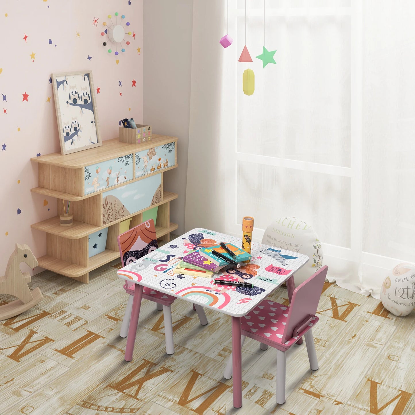 1 Children's Table 2 Children's Chairs Children's Furniture Set Cute Toy Game Table Kids Desk Baby Learning Tables Chair