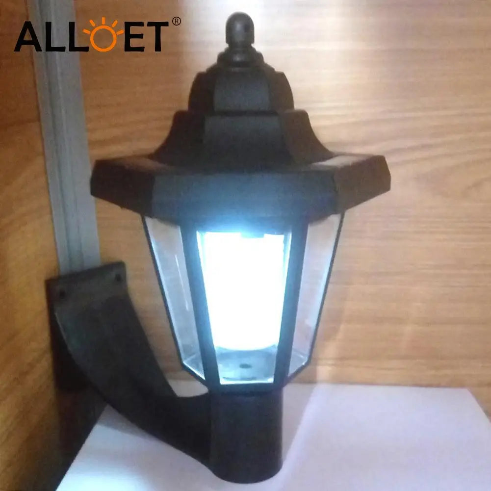 SHUNMAII Outdoor Waterproof Hexagonal Six Clear Transparent Lampshades White-Black Plastic Body Solar-Powered LED Motion Light Sensor Wall-Mounted Cool White Emergency Landscape Pathway Lighting