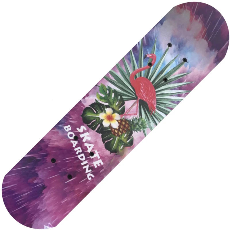 PENGGUE Kids Outdoor Double-Sided Cartoon Dinosaur-Spiderman Longboard Marple Wood-Nylon PVC-Metal  Double Rocker Skateboards/Ages: 2-8 Years Old /Colors-Blue/Black/Red/Multicolor/Animal/Plastic Wheels