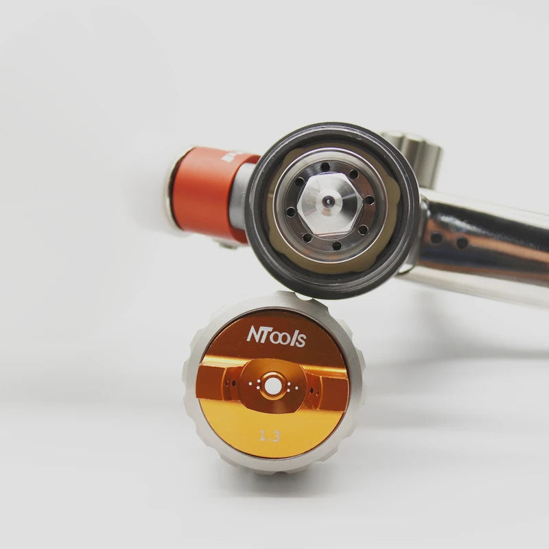 NTOOLS Outdoor Commercial Grade Pneumatic Power Red-Silver Stainless Steel Nozzles-Needles White-Clear Plastic Cup Paint Spray Gun Compressed Air Sprayers/Colors-White/Gray/Red/Silver/Orange/Clear/Black/Multicolor