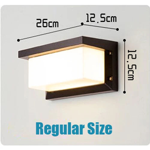 GAVT Outdoor Modern Waterproof EXTRA LARGE Black Rectangle Shaped Aluminum Metal Body Warm-Cool White LED Light Radar Motion Sensor Intelligent Light Control Wall Light Fixtures