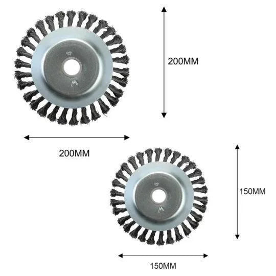 UZZDSS Outdoor Gray-Silver Steel Metal Round Wire Wheel Brush-Weed Trimmer Spools