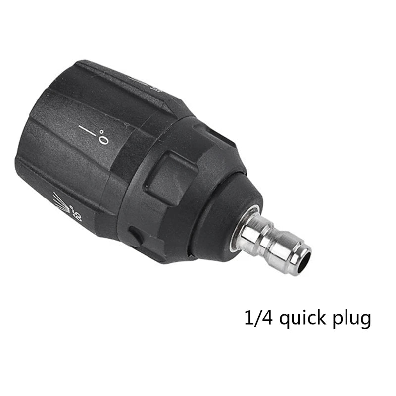 ANENG 5-In-1 High Pressure Washing 1/4 Inch Quick Connect Water Gun Interface Rotating Black Plastic-Silver Stainless Steel Metal Clean Washing Nozzles