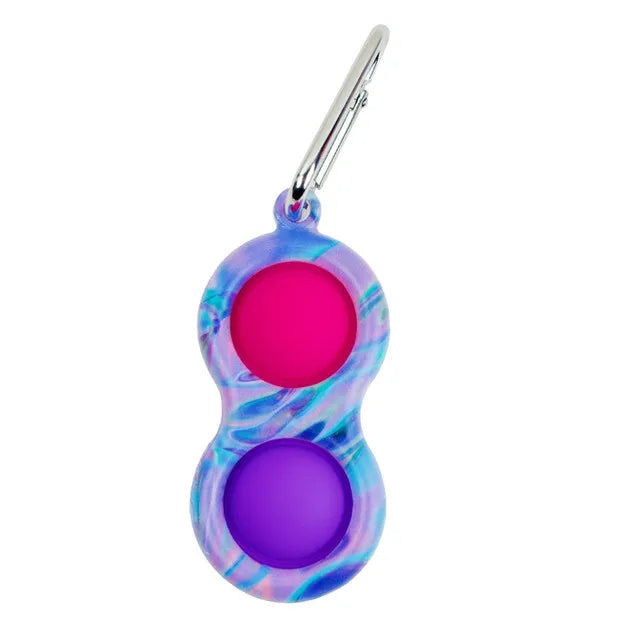 PRETTYSOUL Mini Push POP Soft Silicone Simple Dimple Anti-Stress Fidget Keychain Activity Toys/Colors-Multicolor/Pink/Red/Blue/Camouflage/White/Ages: 4-18 Years Old-Adults
