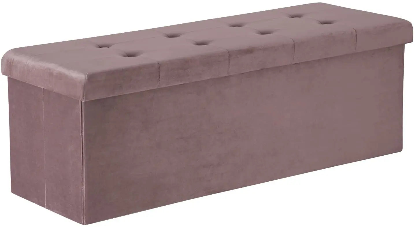 WOLTU Modern MDF Fiberboard Frame Rectangle Shaped Soft Comfortable Linen-Velvet Fabric Cushioned Top Bench-Seat-Storage Chest-Ottomans/Colors-Gray/Brown/Black/Beige/Pink/Weight Max :300 LBS