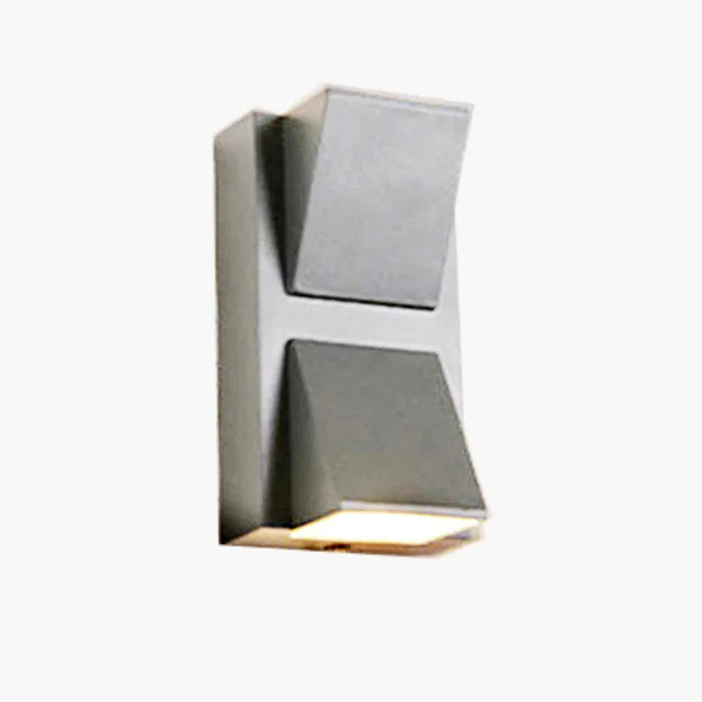 EE'S Modern Outdoor Waterproof Cool-Warm White LED Up-Down Black Square Glass Face-Brushed Nickel Aluminum Metal Body AC-Powered Courtyard Wall Landscape Pathway Lighting /Colors-Black/Gray/Silver/White
