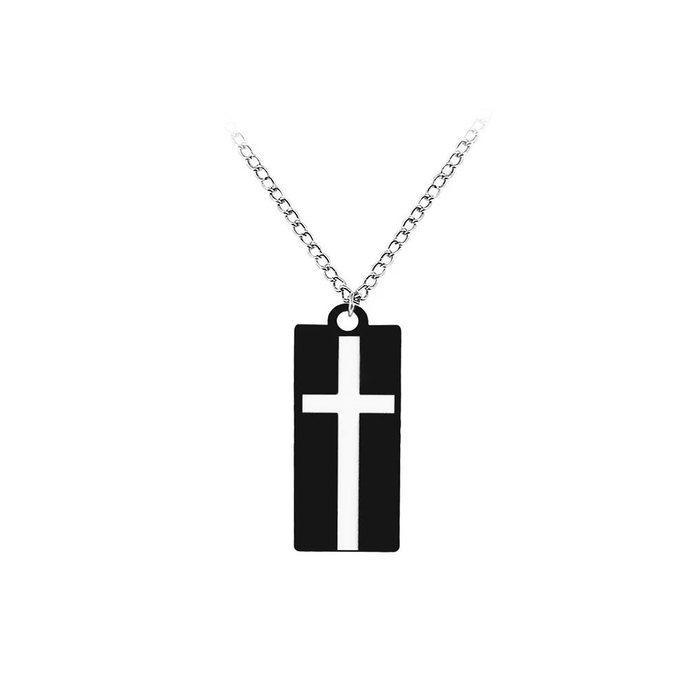 SONGCHANG Adult Women-Teen Girls Imitation Silver Metal Alloy Trim Green Four Leaf Clover Pendant Link Chain Necklaces/Colors-Black/Geometric