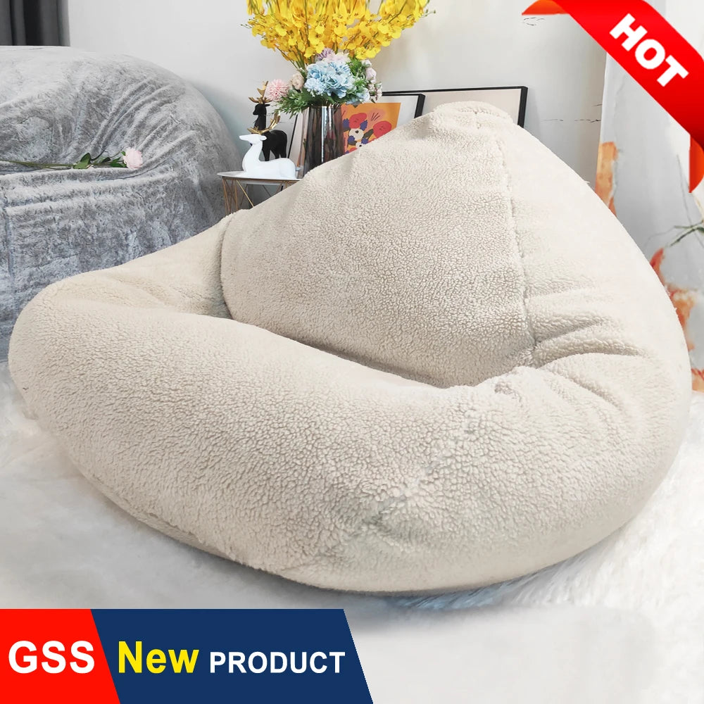 No-EN-Name-Null One Person Cashmere Fur Velvet Bean Bag Chair Covers